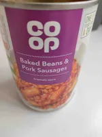 Baked beans & pork sausages