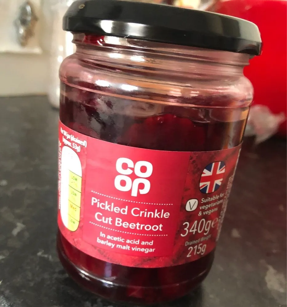 Pickled crinkle cut beetroot