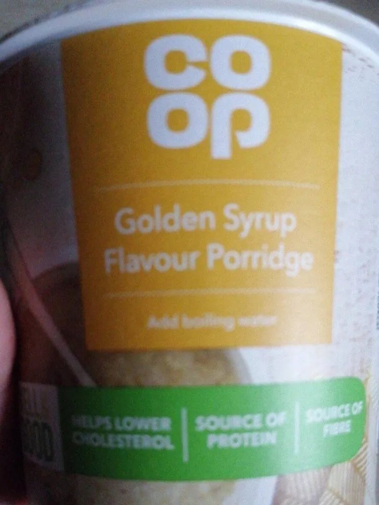 Golden syrup flavour porridge