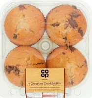 Co-op Bakery 4 Chocolate Chunk Muffins