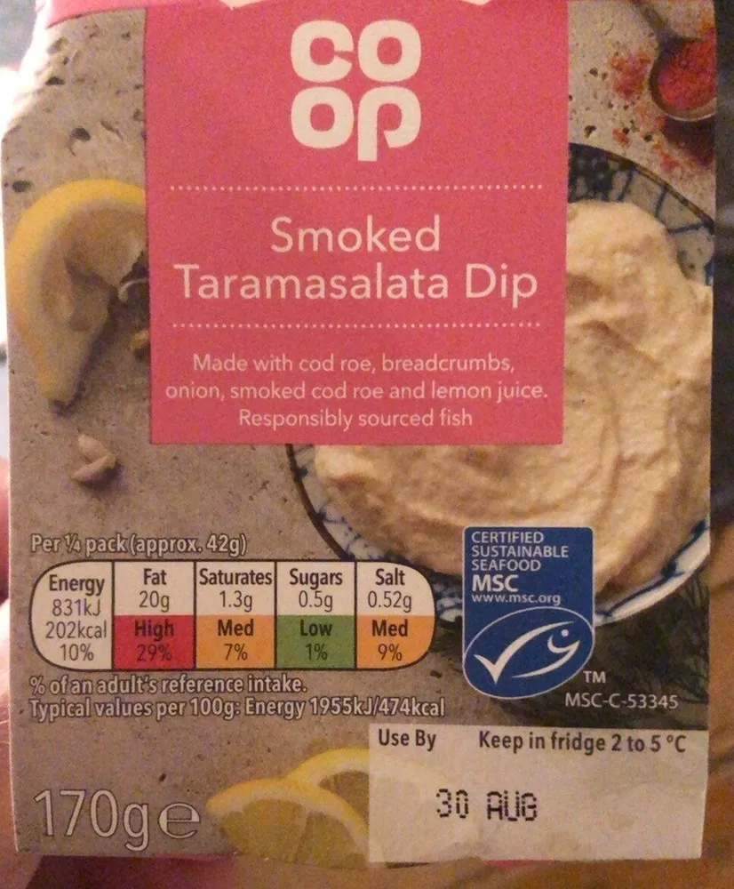 Smoked taramasalata dip
