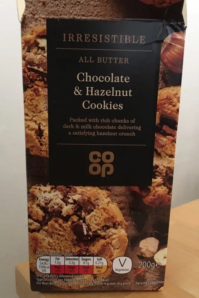 Irresistible all butter chocolate & hazelnut cookies