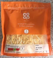 Grated mozzarella and cheddar cheese