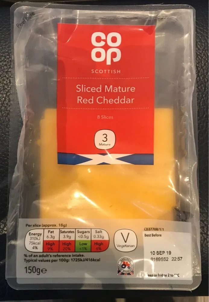 Sliced Mature Red Cheddar