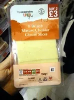 8 British mature cheddar cheese slices