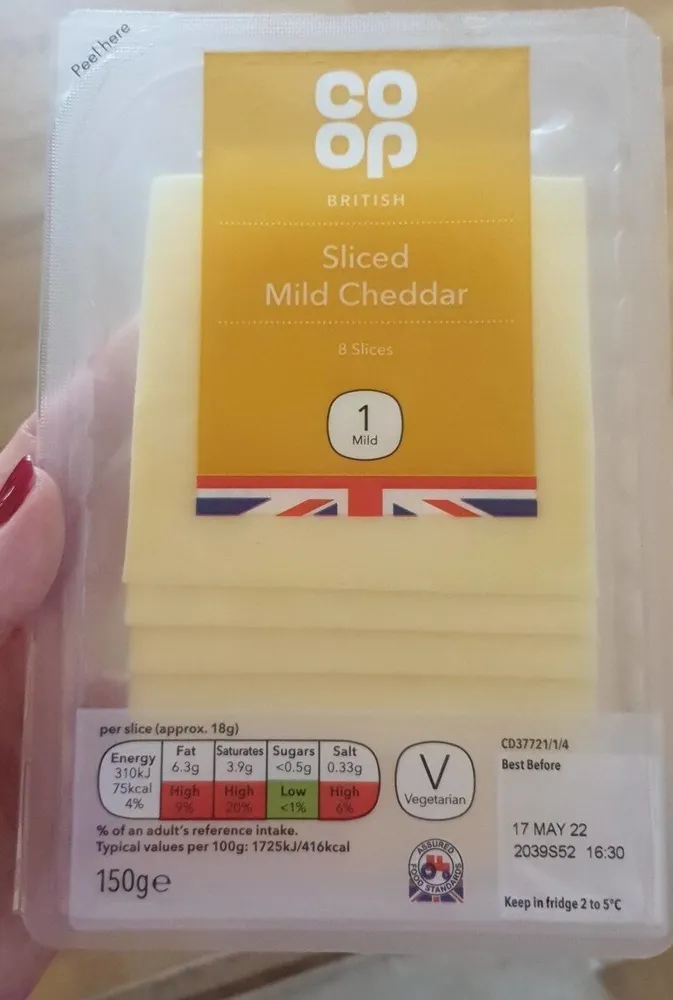 Sliced mild cheddar