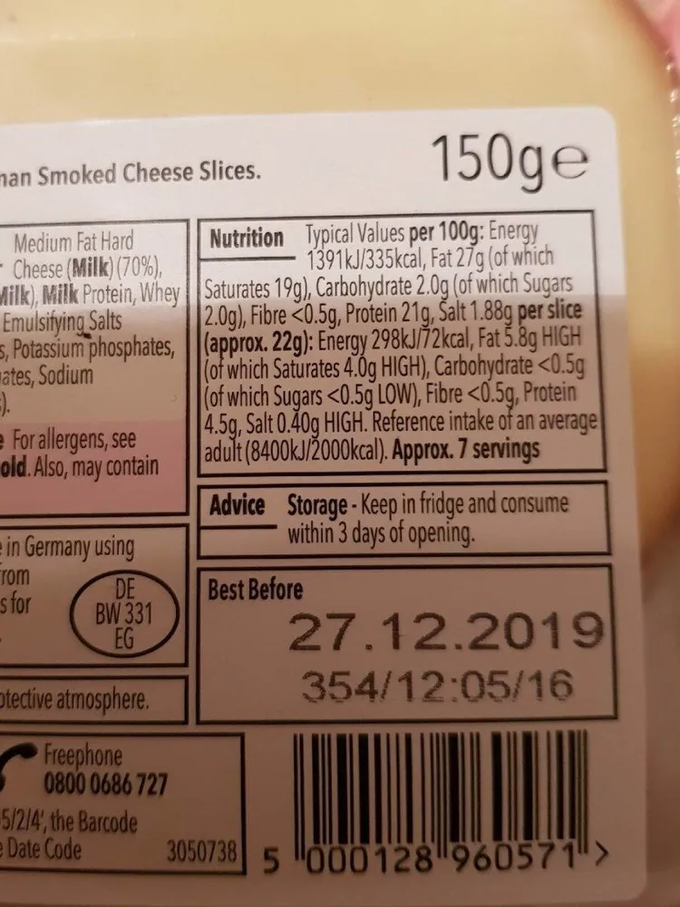 german smoked cheese slices