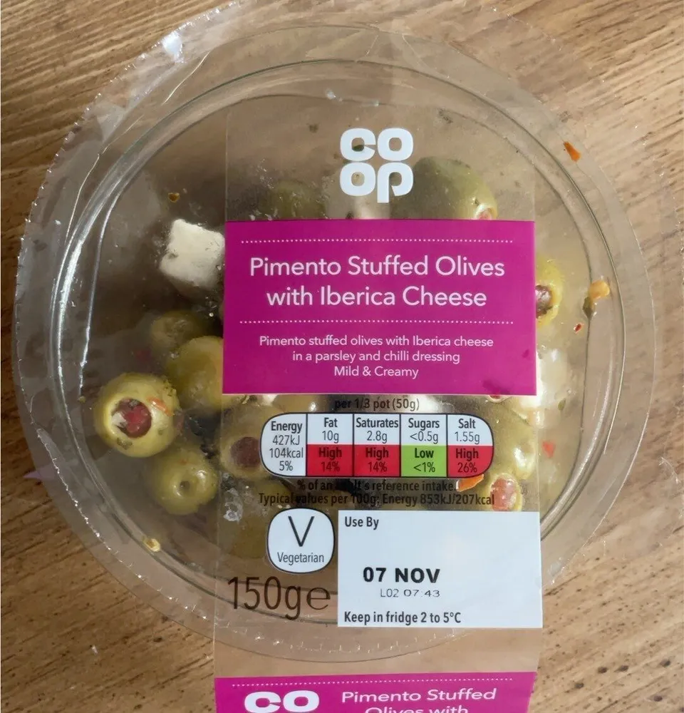 Pimento Stuffed Olives with Iberica Cheese
