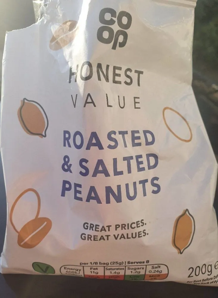 Roasted and salted peanuts