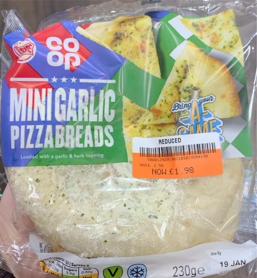 Mini garlic pizza breads