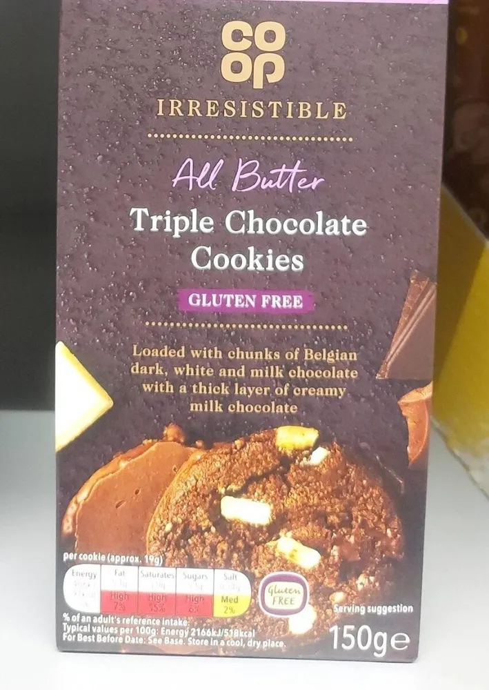 GF All Butter Triple Chocolate Cookies