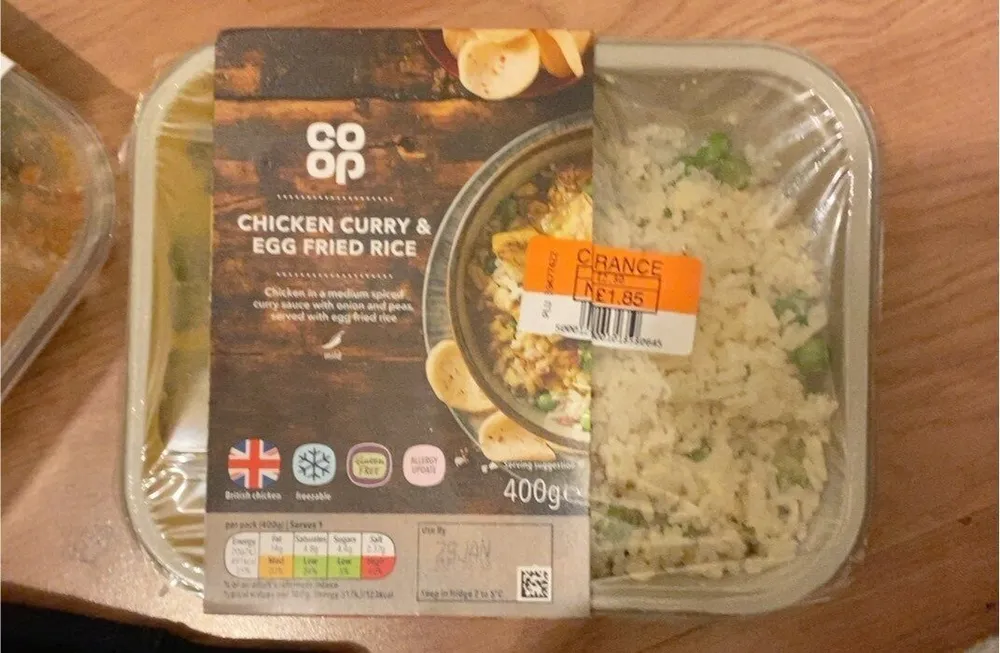 Chicken curry & egg fried rice