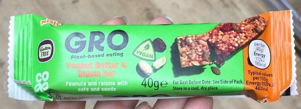 Peanut Butter & raisin bar