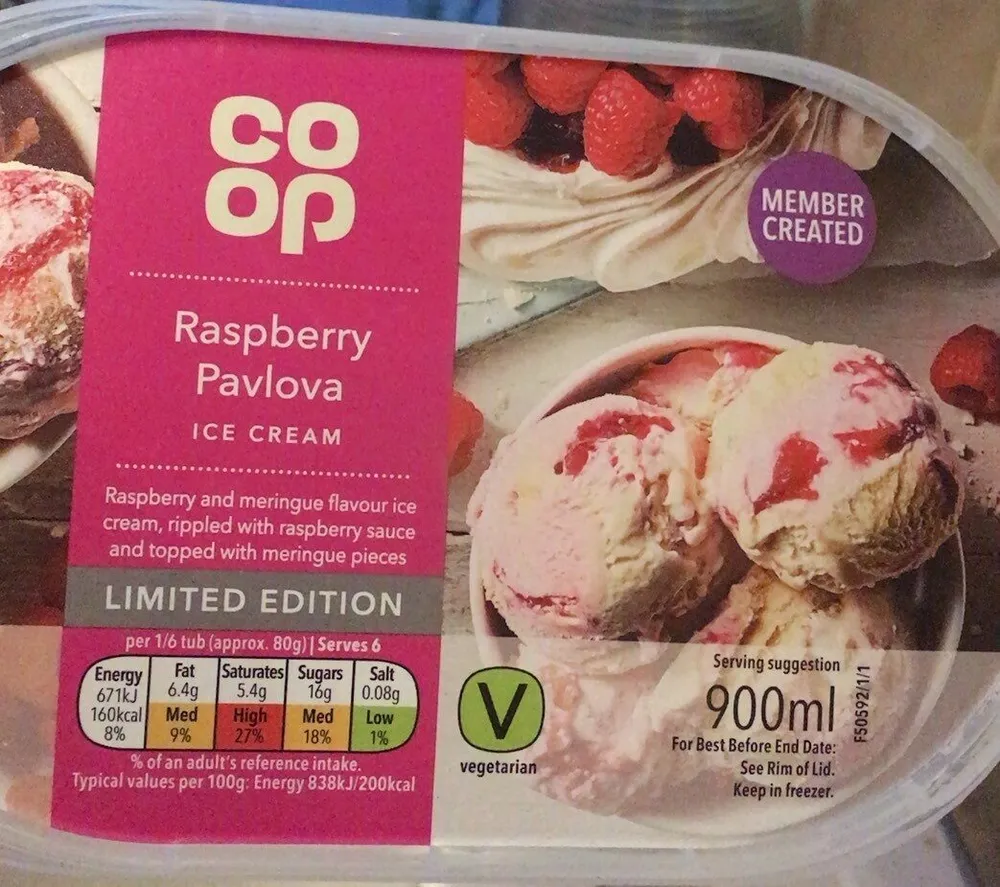 Raspberry Pavlova Ice Cream