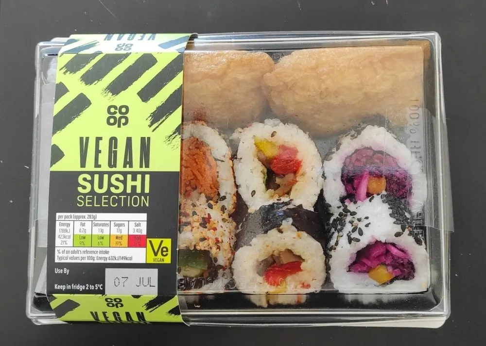 Coop vegan sushi selection