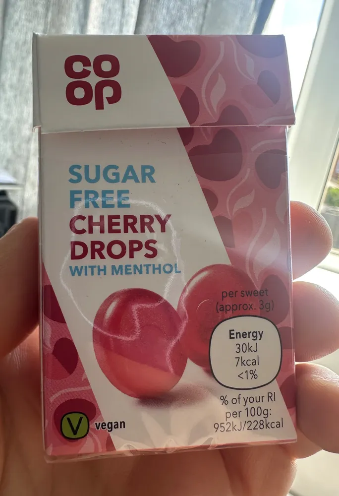 Sugar Free Cherry Drops (with Menthol)