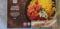 Chicken Jalfrezi and pilau rice