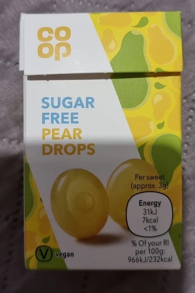 Sugar-free pear drops COOP