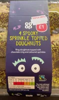 4 spooky sprinkle topped doughnuts