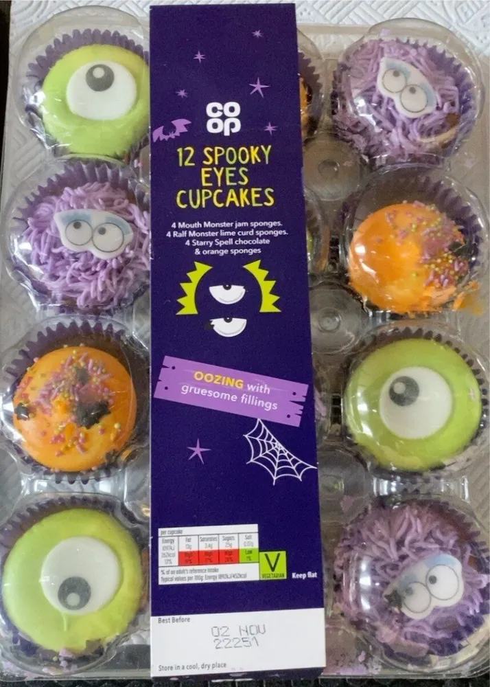 12 spooky eyes cupcakes