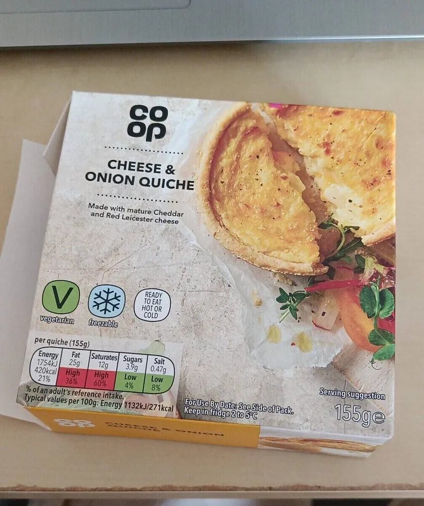 Cheese & Onion quiche
