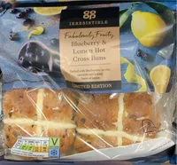 Blueberry & lemon hot cross buns