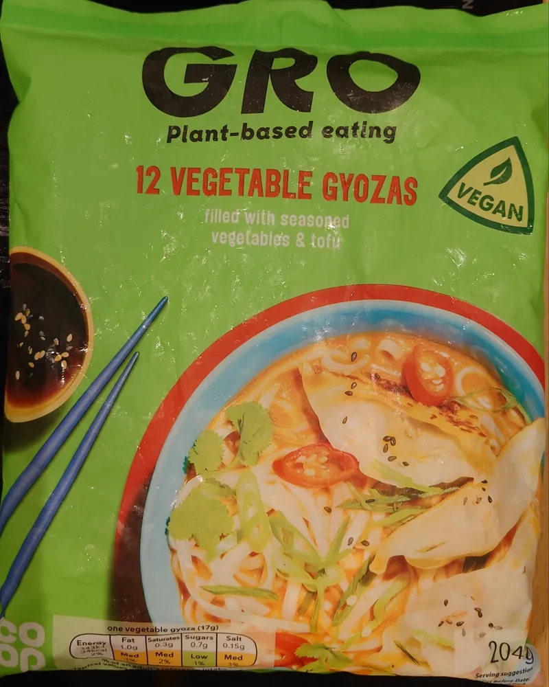12 Vegetable Gyozas with Sesame Vegetables & Tofu