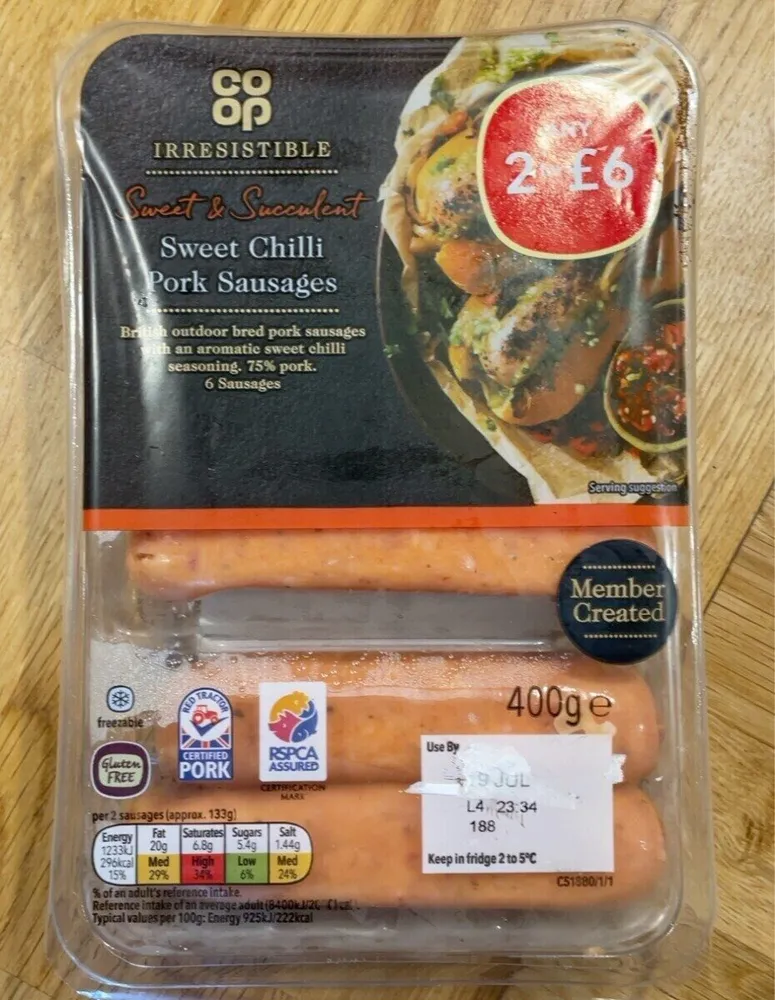 Sweet Chili Pork Sausages