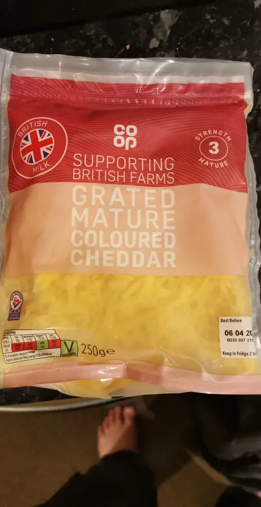 grated cheddar