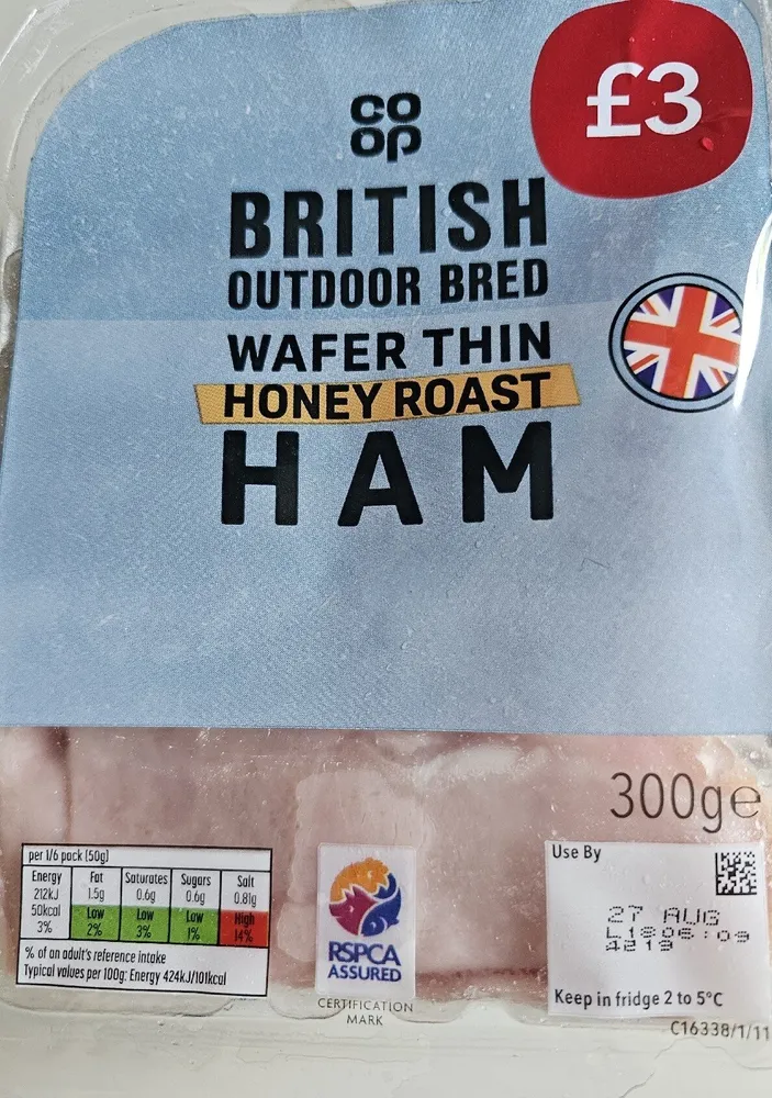 British Outdoor Bred Wafer Thin Honey Roast Ham