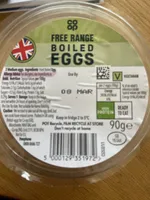 Free range hard boiled eggs
