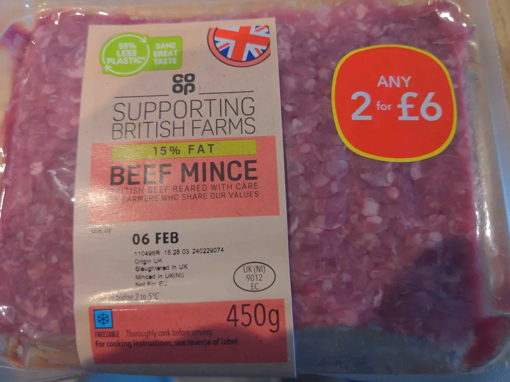 British 15% Fat Beef Mince