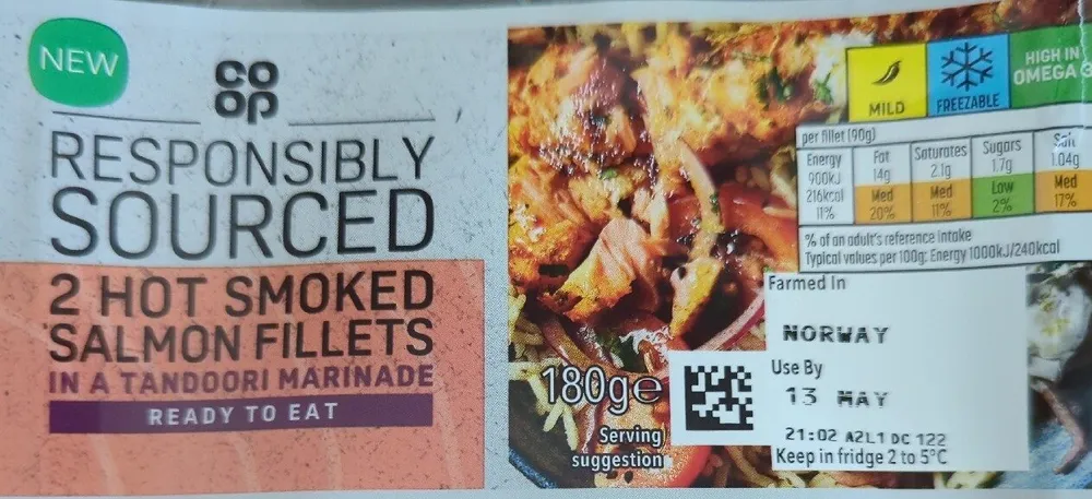 Hot Smoked Salmon Fillets In A Tandoori Marinade