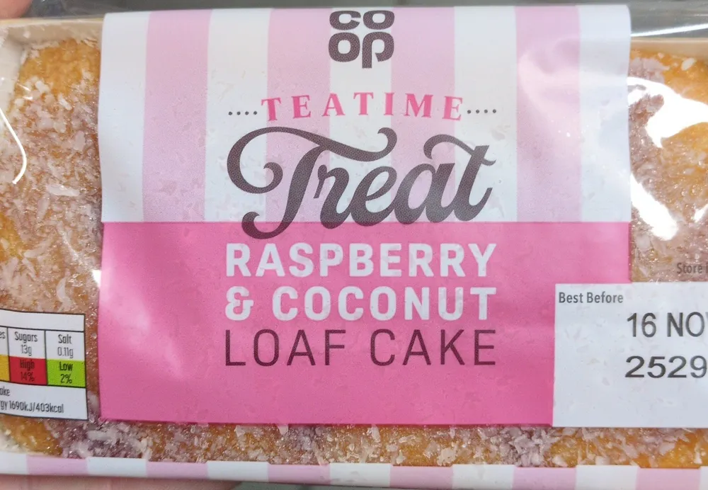 raspberry & coconut loaf cake