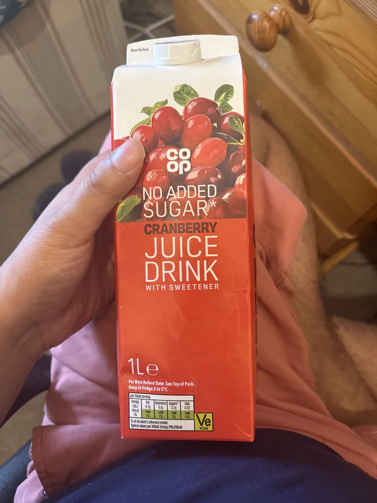 No Added Sugar Cranberry Juice Drink