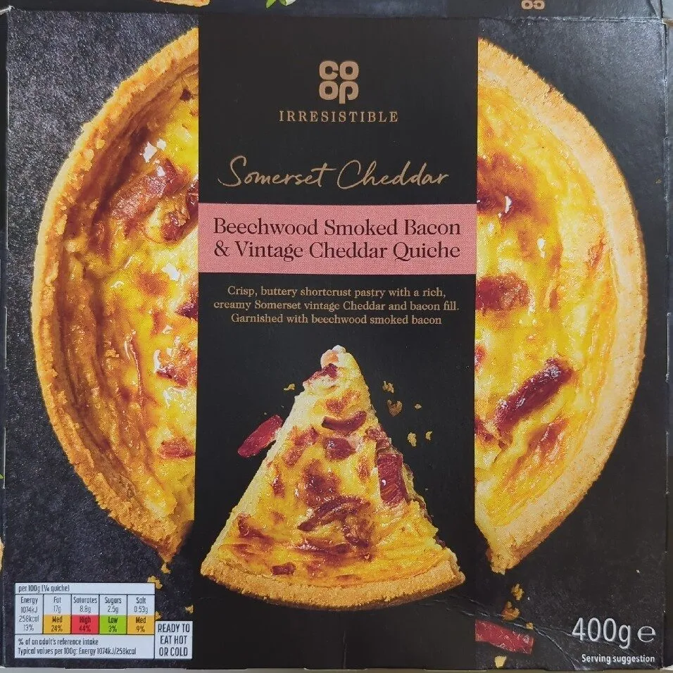 Beachwood Smoked Bacon & Vintage Cheddar Quiche