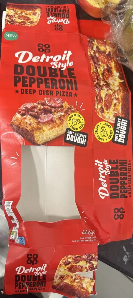 Detroit Style Double Pepperoni Deep Dish Pizza