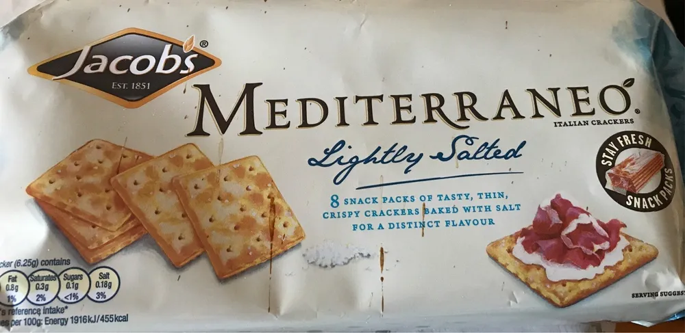 Jacob's mediterraneo bread crackers salted