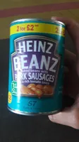 Baked beans with pork sausages