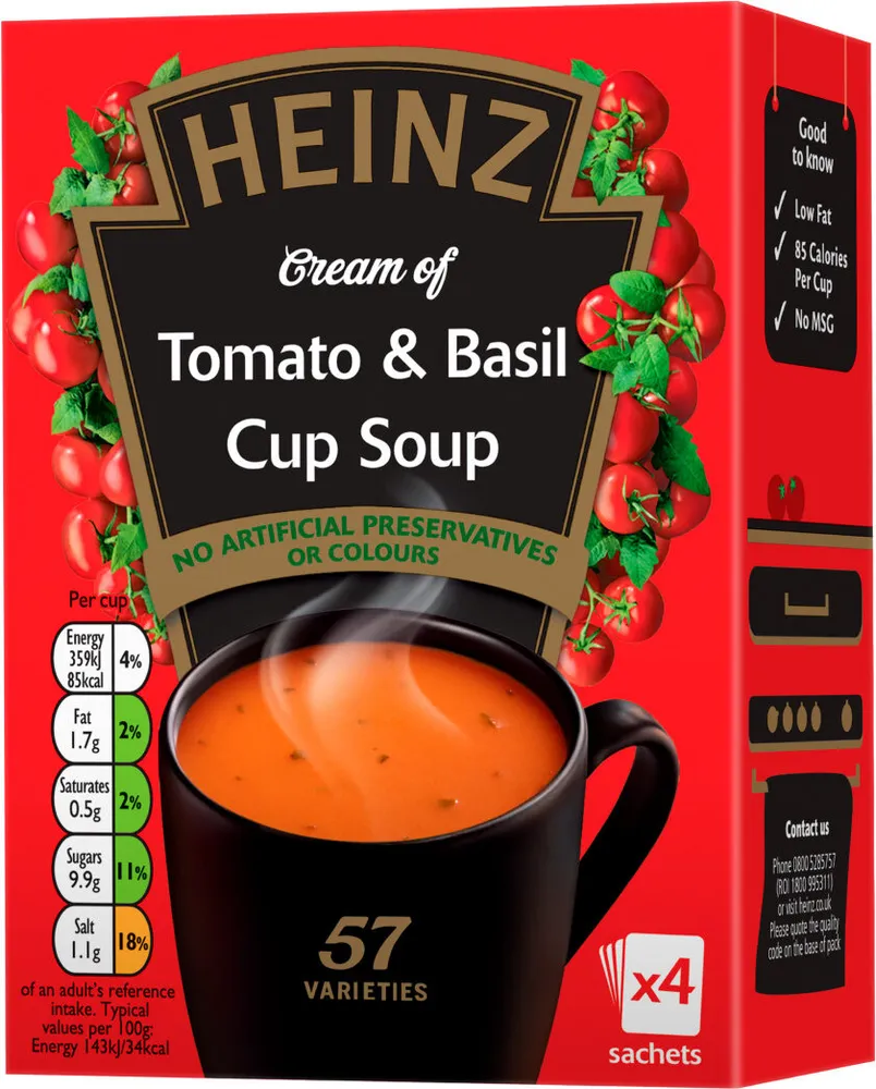 Cream of Tomato & Basil Cup Soup 4 x (88g)