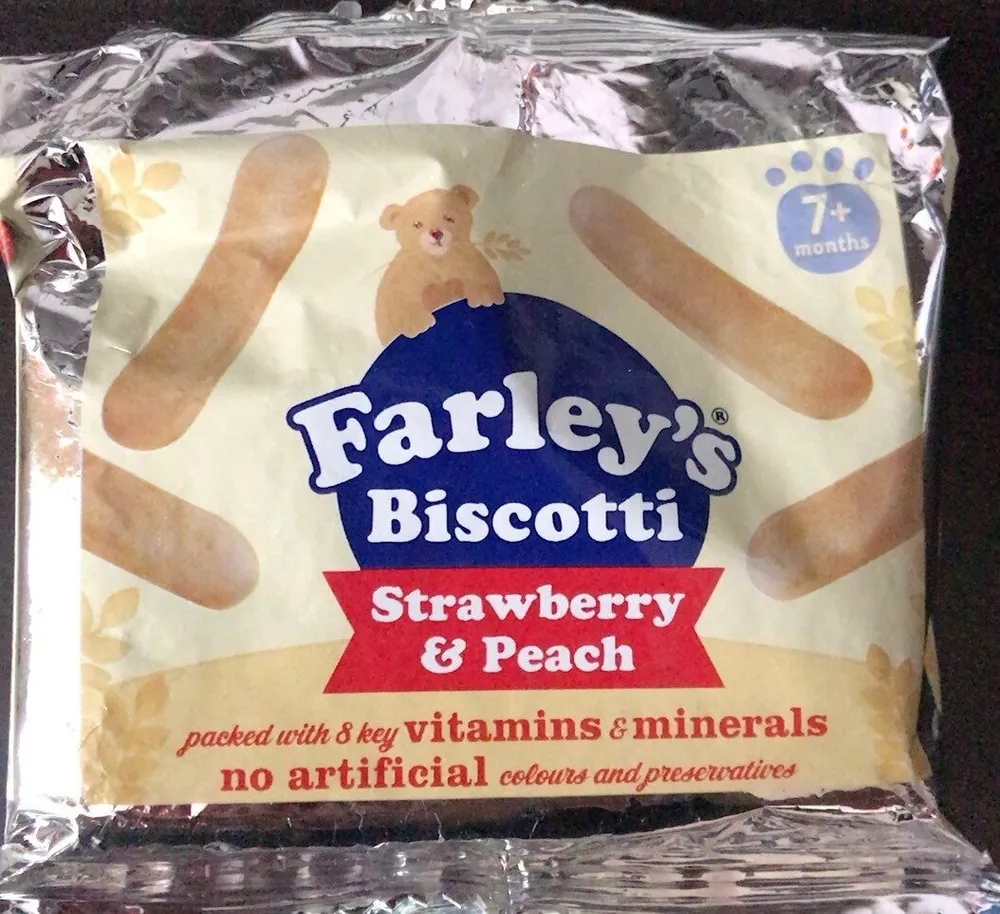 Farleys biscotti strawberry & peach