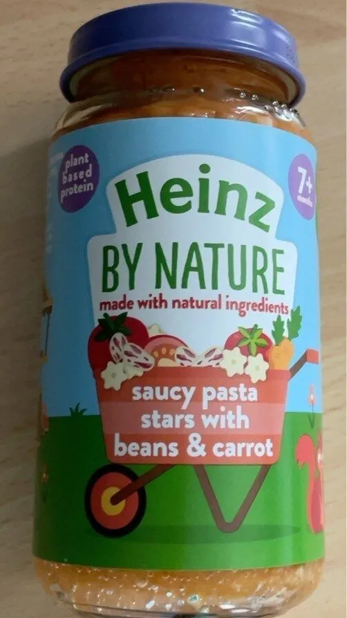Saucy pasta stars with beans and carrot