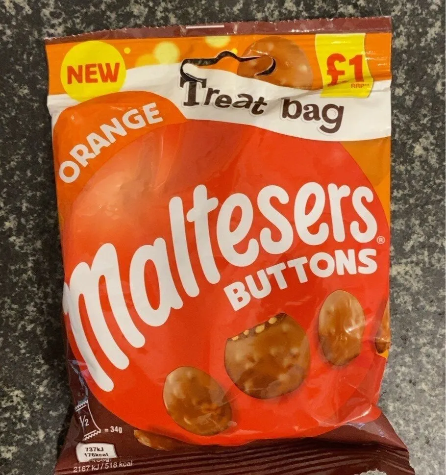Orange Malteasers Buttons