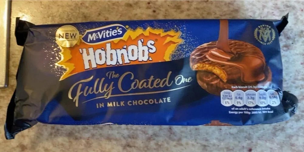 Hobnobs fully coated one in milk chocolate