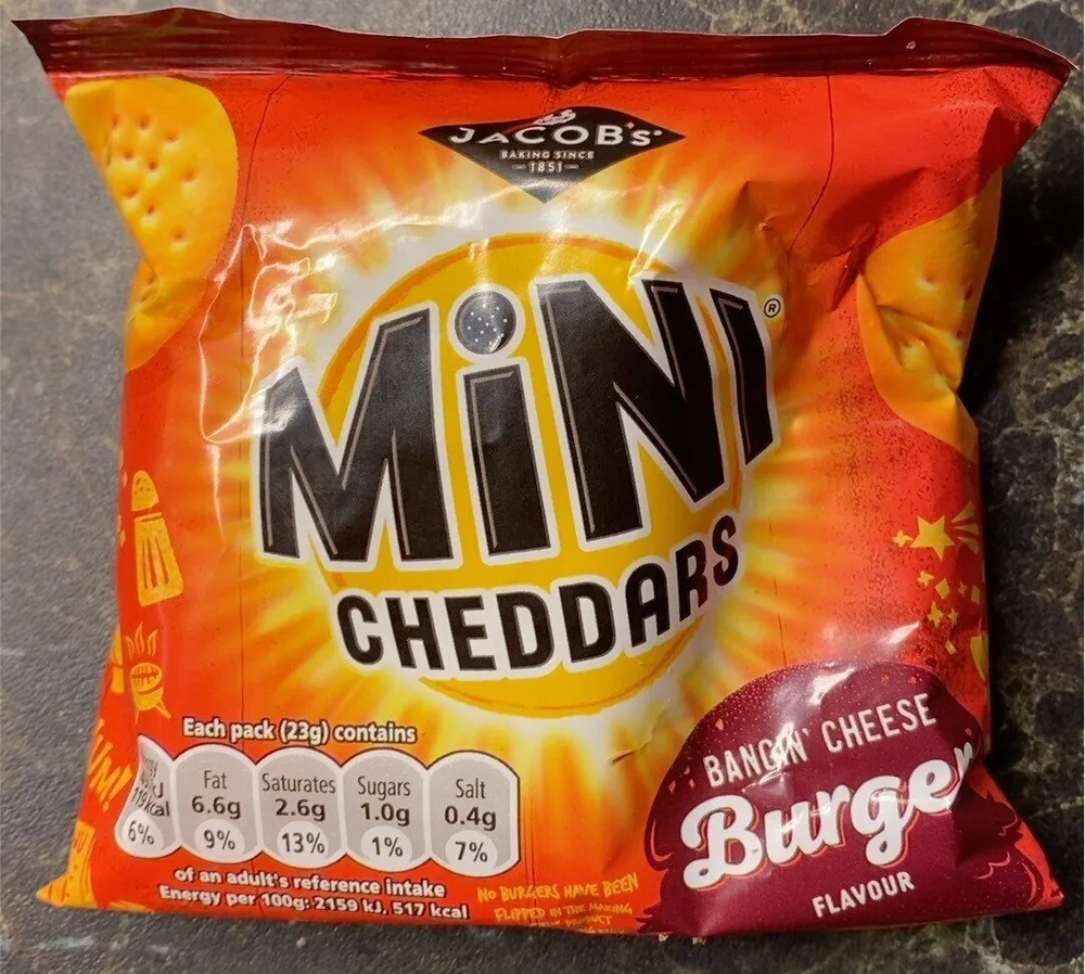 Mini cheddars burger flavour