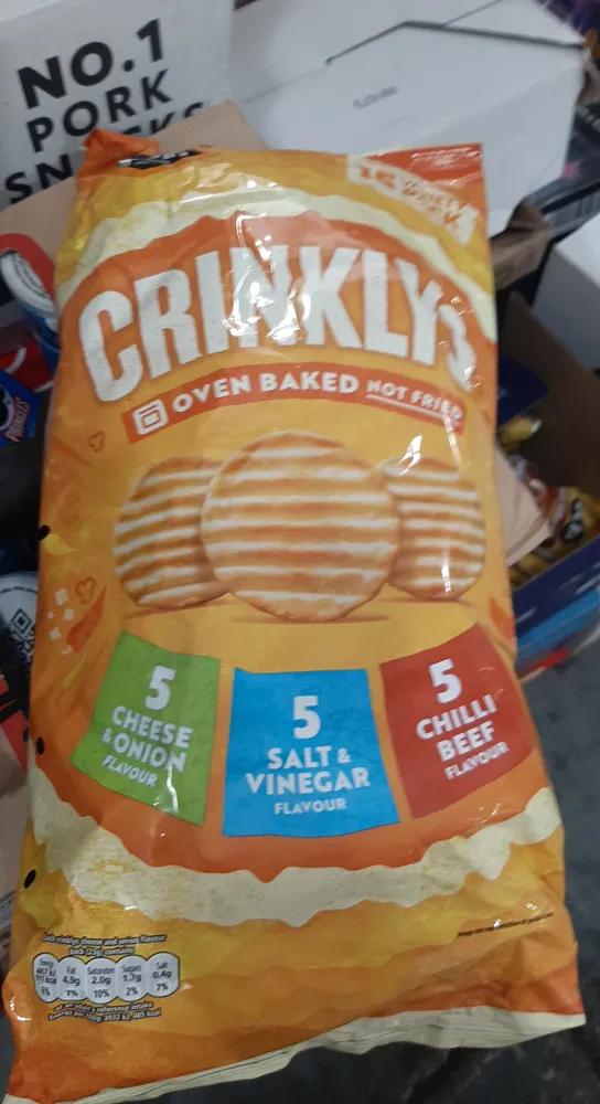 Cheese and Onion Flavour Crinkled Snack Biscuits