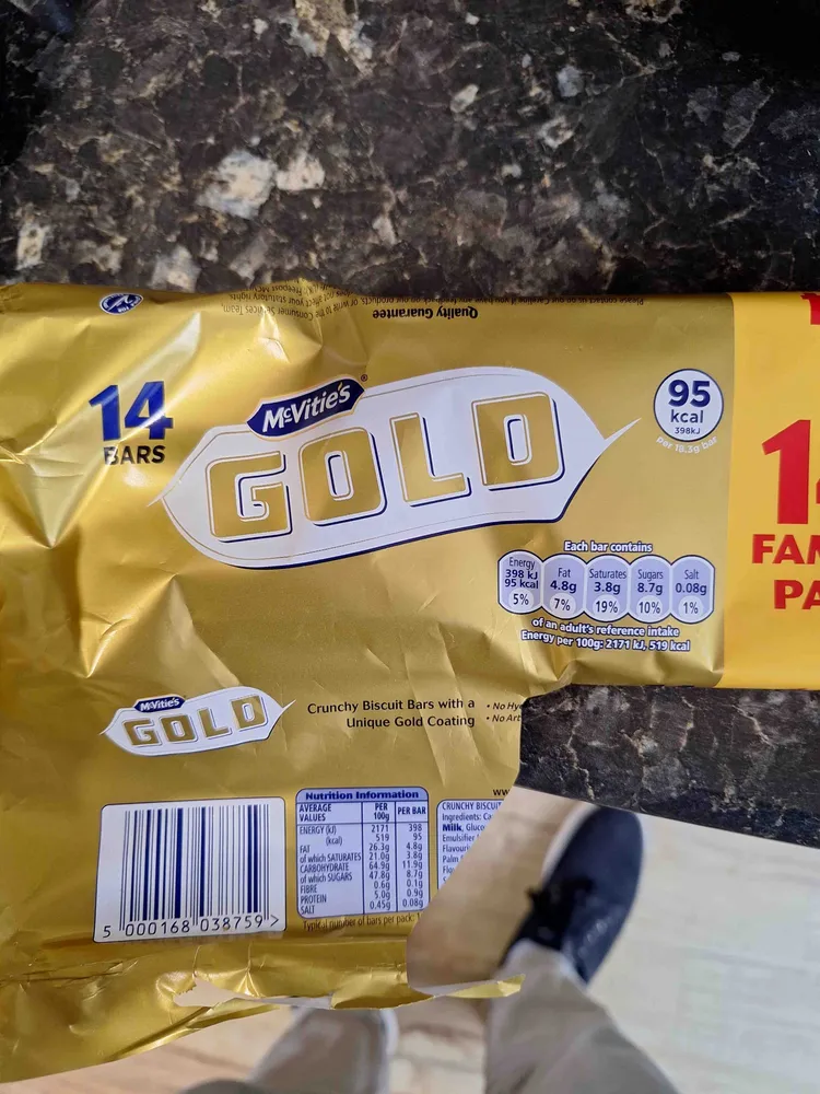 Gold chocolate bar