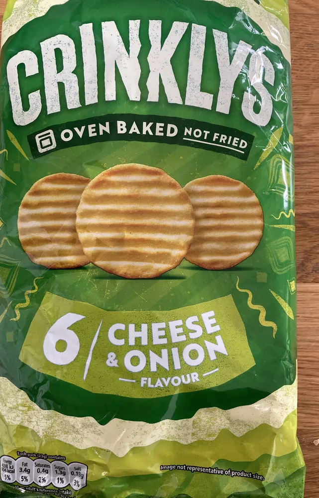 Cheese and Onion Flavour Crinkled Snack Biscuits