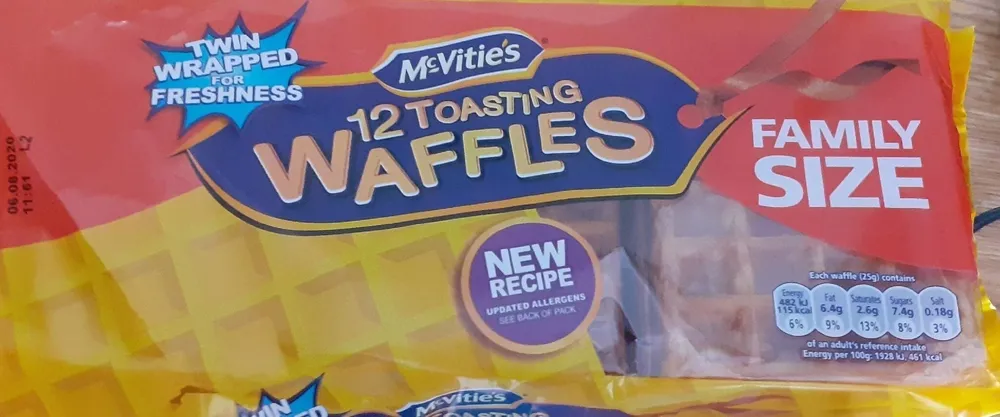12 toasting waffles