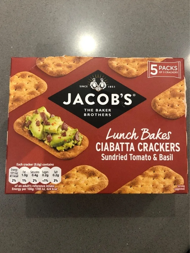 Jacob's Ciabatta Sundried Tomato & Basil Crackers